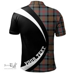 ScotsTee Shop Scottish Logan Weathered Clan Crest Personalized Tartan Polo Shirt Circle Style Back Shirt with Your Text