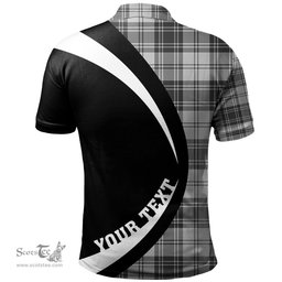 ScotsTee Shop Scottish Glendinning Clan Crest Personalized Tartan Polo Shirt Circle Style Back Shirt with Your Text