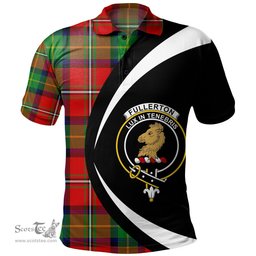 ScotsTee Shop Scottish Fullerton Clan Crest Personalized Tartan Polo Shirt Circle Style Back Shirt with Your Text