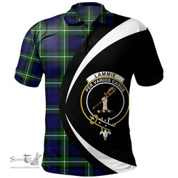 ScotsTee Shop Scottish Lammie Clan Crest Personalized Tartan Polo Shirt Circle Style Back Shirt with Your Text