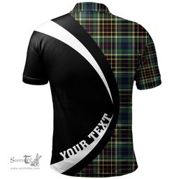 ScotsTee Shop Scottish Hislop #2 Modern Clan Crest Personalized Tartan Polo Shirt Circle Style Back Shirt with Your Text