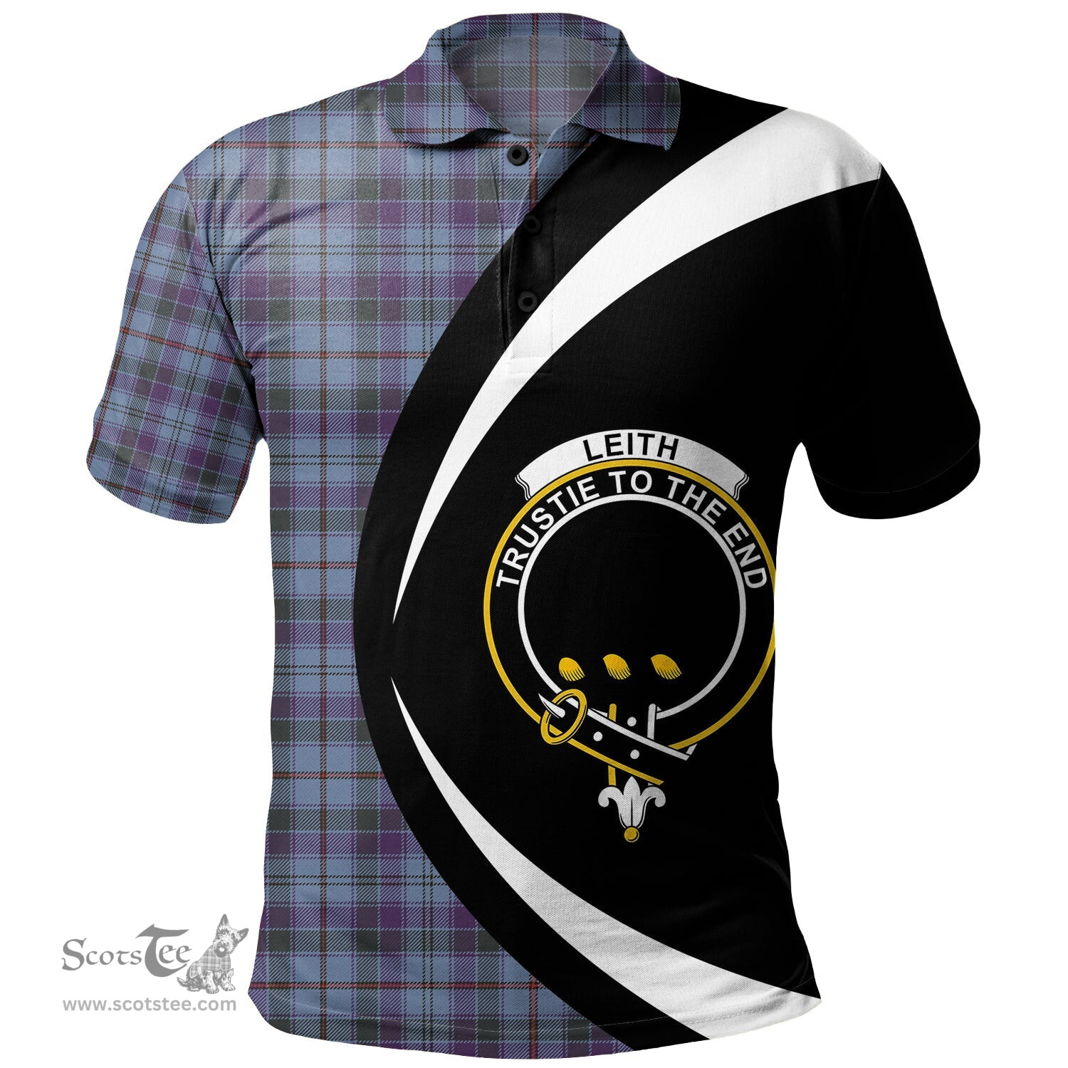 ScotsTee Shop Scottish Leith District Weathered Clan Crest Personalized Tartan Polo Shirt Circle Style Back Shirt with Your Text