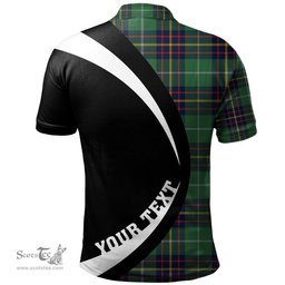 ScotsTee Shop Scottish Inglis Modern Clan Crest Personalized Tartan Polo Shirt Circle Style Back Shirt with Your Text