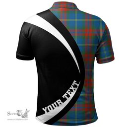 ScotsTee Shop Scottish Harvey Ancient Clan Crest Personalized Tartan Polo Shirt Circle Style Back Shirt with Your Text