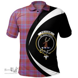 ScotsTee Shop Scottish Fraser of Reelig Ancient Clan Crest Personalized Tartan Polo Shirt Circle Style Back Shirt with Your Text