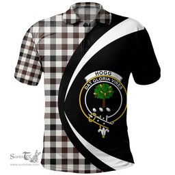 ScotsTee Shop Scottish Hogg Modern Clan Crest Personalized Tartan Polo Shirt Circle Style Back Shirt with Your Text