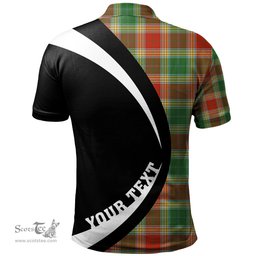 ScotsTee Shop Scottish Gibson (Gibbs) Ancient Clan Crest Personalized Tartan Polo Shirt Circle Style Back Shirt with Your Text