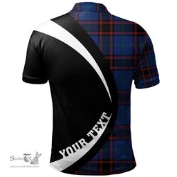 ScotsTee Shop Scottish Home Modern Clan Crest Personalized Tartan Polo Shirt Circle Style Back Shirt with Your Text