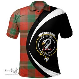 ScotsTee Shop Scottish Lennox Ancient Clan Crest Personalized Tartan Polo Shirt Circle Style Back Shirt with Your Text