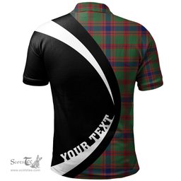 ScotsTee Shop Scottish Logan Light Modern Clan Crest Personalized Tartan Polo Shirt Circle Style Back Shirt with Your Text