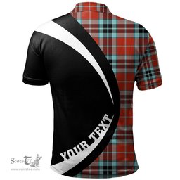 ScotsTee Shop Scottish MacTavish Weathered Clan Crest Personalized Tartan Polo Shirt Circle Style Back Shirt with Your Text