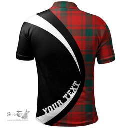 ScotsTee Shop Scottish MacQuarrie (MacGuarie) Modern Clan Crest Personalized Tartan Polo Shirt Circle Style Back Shirt with Your Text