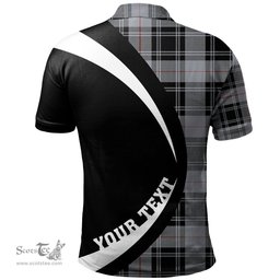 ScotsTee Shop Scottish Moffat Ancient Clan Crest Personalized Tartan Polo Shirt Circle Style Back Shirt with Your Text