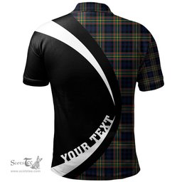ScotsTee Shop Scottish MacLellan Modern Clan Crest Personalized Tartan Polo Shirt Circle Style Back Shirt with Your Text