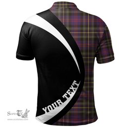 ScotsTee Shop Scottish MacCallum of Berwick Weathered Clan Crest Personalized Tartan Polo Shirt Circle Style Back Shirt with Your Text