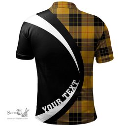ScotsTee Shop Scottish MacLeod of Lewis Ancient Clan Crest Personalized Tartan Polo Shirt Circle Style Back Shirt with Your Text