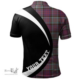 ScotsTee Shop Scottish MacDonald of Clanranald Weathered Clan Crest Personalized Tartan Polo Shirt Circle Style Back Shirt with Your Text