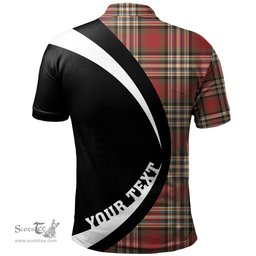 ScotsTee Shop Scottish MacGill Weathered Clan Crest Personalized Tartan Polo Shirt Circle Style Back Shirt with Your Text