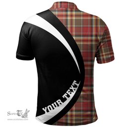 ScotsTee Shop Scottish MacGlashan Weathered Clan Crest Personalized Tartan Polo Shirt Circle Style Back Shirt with Your Text