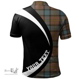 ScotsTee Shop Scottish MacLaren Weathered Clan Crest Personalized Tartan Polo Shirt Circle Style Back Shirt with Your Text