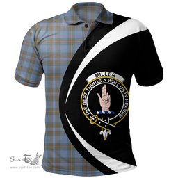 ScotsTee Shop Scottish Miller Weathered Clan Crest Personalized Tartan Polo Shirt Circle Style Back Shirt with Your Text