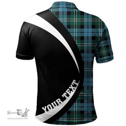 ScotsTee Shop Scottish Melville Modern Clan Crest Personalized Tartan Polo Shirt Circle Style Back Shirt with Your Text