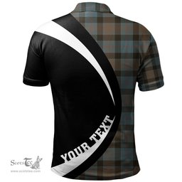 ScotsTee Shop Scottish MacTaggart Weathered Clan Crest Personalized Tartan Polo Shirt Circle Style Back Shirt with Your Text