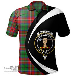 ScotsTee Shop Scottish McCulloch Clan Crest Personalized Tartan Polo Shirt Circle Style Back Shirt with Your Text