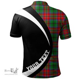 ScotsTee Shop Scottish McCulloch Clan Crest Personalized Tartan Polo Shirt Circle Style Back Shirt with Your Text