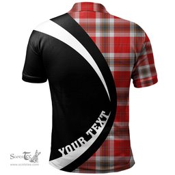 ScotsTee Shop Scottish MacLean of Duart Dress Red Modern Clan Crest Personalized Tartan Polo Shirt Circle Style Back Shirt with Your Text