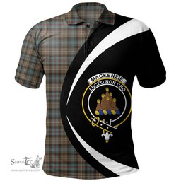 ScotsTee Shop Scottish MacKenzie Weathered Clan Crest Personalized Tartan Polo Shirt Circle Style Back Shirt with Your Text
