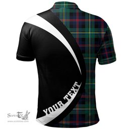 ScotsTee Shop Scottish Malcolm Modern Clan Crest Personalized Tartan Polo Shirt Circle Style Back Shirt with Your Text