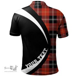 ScotsTee Shop Scottish Marjoribanks Ancient Clan Crest Personalized Tartan Polo Shirt Circle Style Back Shirt with Your Text