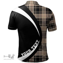 ScotsTee Shop Scottish Moffat Weathered Clan Crest Personalized Tartan Polo Shirt Circle Style Back Shirt with Your Text