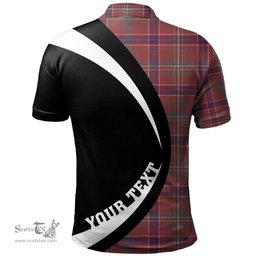 ScotsTee Shop Scottish Lumsden Waistcoat Weathered Clan Crest Personalized Tartan Polo Shirt Circle Style Back Shirt with Your Text