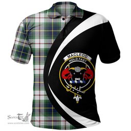 ScotsTee Shop Scottish MacLeod of California Modern Clan Crest Personalized Tartan Polo Shirt Circle Style Back Shirt with Your Text