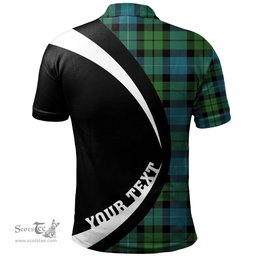 ScotsTee Shop Scottish MacKirdy Ancient Clan Crest Personalized Tartan Polo Shirt Circle Style Back Shirt with Your Text