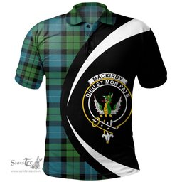 ScotsTee Shop Scottish MacKirdy Ancient Clan Crest Personalized Tartan Polo Shirt Circle Style Back Shirt with Your Text
