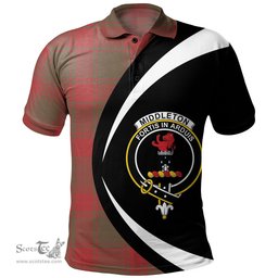 ScotsTee Shop Scottish Middleton Ancient Clan Crest Personalized Tartan Polo Shirt Circle Style Back Shirt with Your Text