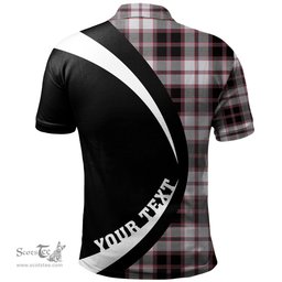 ScotsTee Shop Scottish MacPherson of Pitmain Ancient Clan Crest Personalized Tartan Polo Shirt Circle Style Back Shirt with Your Text