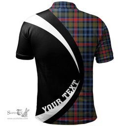 ScotsTee Shop Scottish MacDonald of P.E. Island (Donald of P.E. Island) Modern Clan Crest Personalized Tartan Polo Shirt Circle Style Back Shirt with Your Text