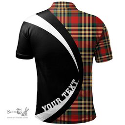ScotsTee Shop Scottish MacGill Modern Clan Crest Personalized Tartan Polo Shirt Circle Style Back Shirt with Your Text