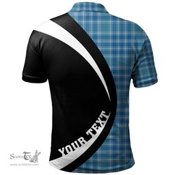 ScotsTee Shop Scottish MacDonald Lord of the Isles Hunting Blue (Donald Lord of the Isles Hunting Blue) Ancient Clan Crest Personalized Tartan Polo Shirt Circle Style Back Shirt with Your Text