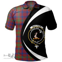 ScotsTee Shop Scottish MacTier Modern Clan Crest Personalized Tartan Polo Shirt Circle Style Back Shirt with Your Text
