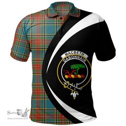 ScotsTee Shop Scottish MacBeth Ancient Clan Crest Personalized Tartan Polo Shirt Circle Style Back Shirt with Your Text