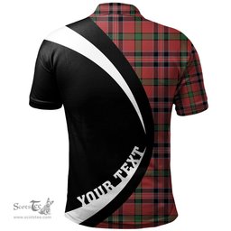 ScotsTee Shop Scottish MacNiven Ancient Clan Crest Personalized Tartan Polo Shirt Circle Style Back Shirt with Your Text