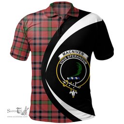 ScotsTee Shop Scottish MacNiven Ancient Clan Crest Personalized Tartan Polo Shirt Circle Style Back Shirt with Your Text