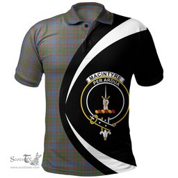 ScotsTee Shop Scottish MacIntyre of Littleport Ancient Clan Crest Personalized Tartan Polo Shirt Circle Style Back Shirt with Your Text