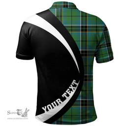ScotsTee Shop Scottish MacAlpine Ancient Clan Crest Personalized Tartan Polo Shirt Circle Style Back Shirt with Your Text