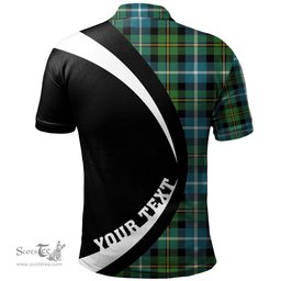 ScotsTee Shop Scottish MacNeil of Barra (MacNeil MacNeill) Ancient Clan Crest Personalized Tartan Polo Shirt Circle Style Back Shirt with Your Text